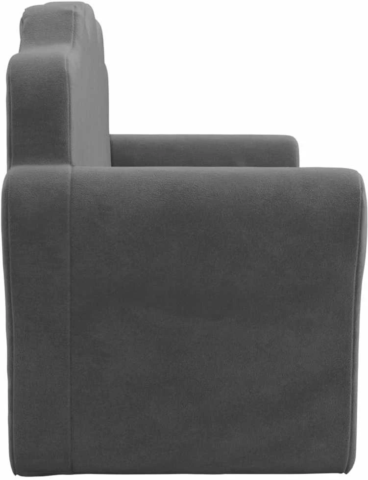 Vaikiška dvivietė sofa-lova, antracito, minkštas pliušas