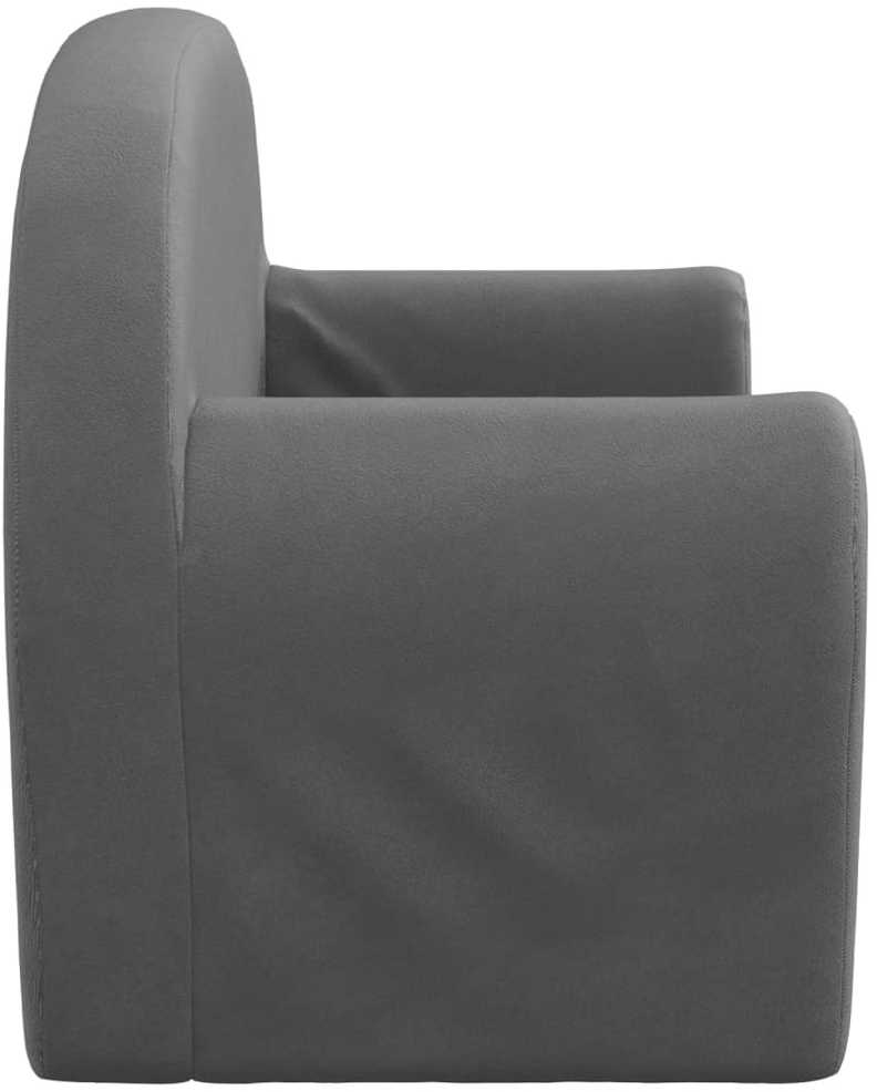 Vaikiška dvivietė sofa-lova, antracito, minkštas pliušas