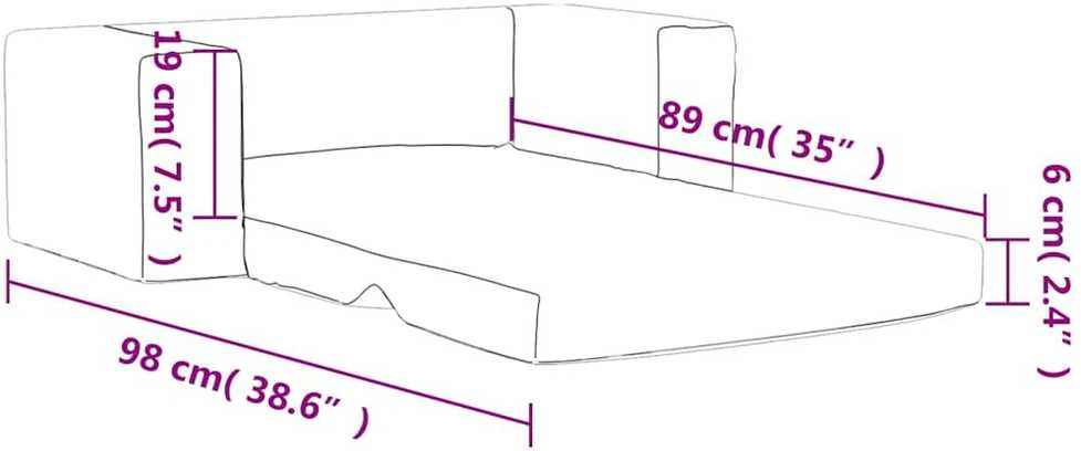 Vaikiška dvivietė sofa-lova, kreminės spalvos, minkštas pliušas