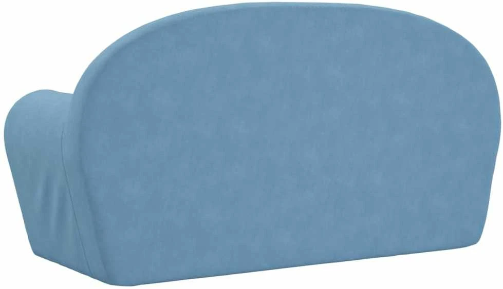Vaikiška dvivietė sofa-lova, mėlynos spalvos, minkštas pliušas