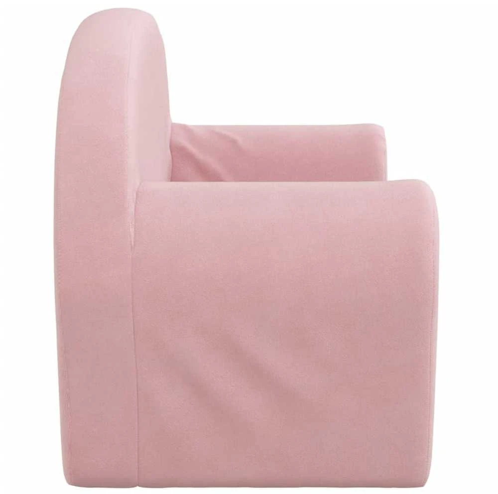 Vaikiška dvivietė sofa-lova, rožinės spalvos, minkštas pliušas