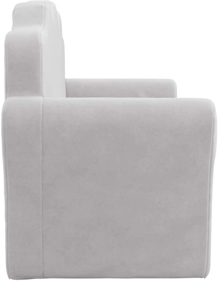Vaikiška dvivietė sofa-lova, šviesiai pilka, minkštas pliušas