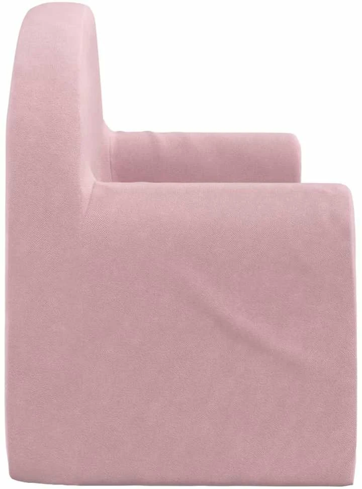 Vaikiška dvivietė sofa, rožinės spalvos, minkštas pliušas