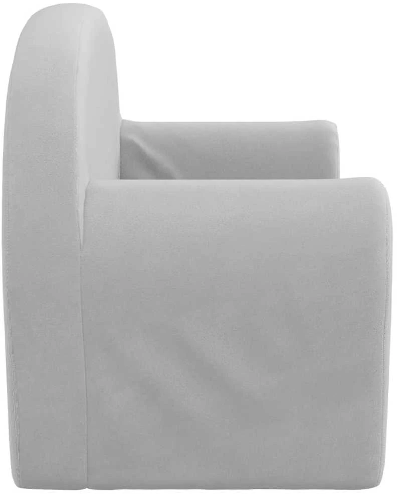Vaikiška dvivietė sofa, šviesiai pilka, minkštas pliušas