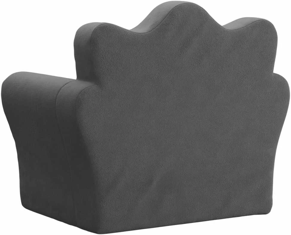 Vaikiška sofa, antracito spalvos, minkštas pliušas