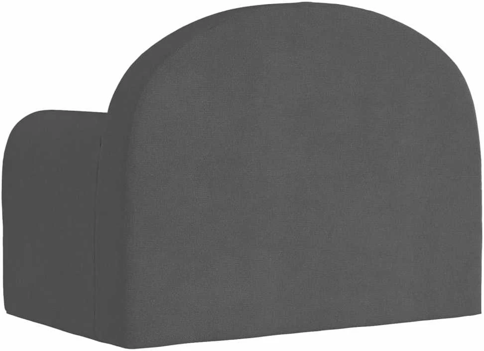 Vaikiška sofa, antracito spalvos, minkštas pliušas
