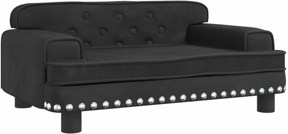 Vaikiška sofa, juodos spalvos, 70x45x30cm, aksomas
