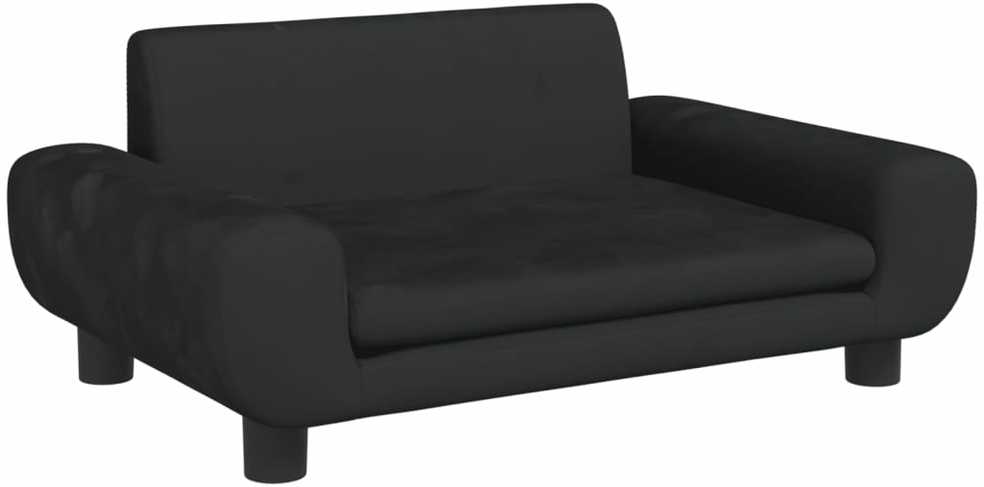 Vaikiška sofa, juodos spalvos, 70x45x33cm, aksomas