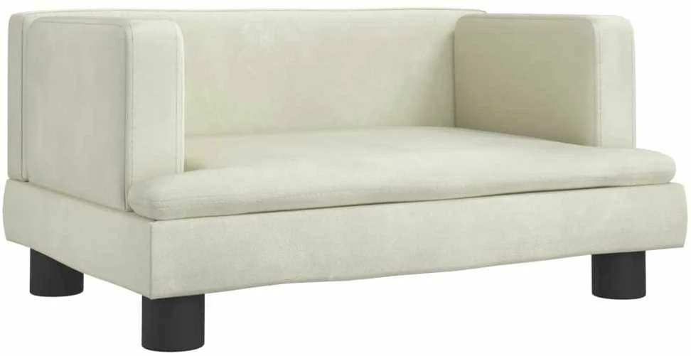 Vaikiška sofa, kreminės spalvos, 60x40x30cm, aksomas