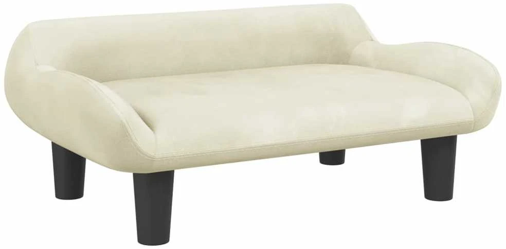 Vaikiška sofa, kreminės spalvos, 70x40x24cm, aksomas
