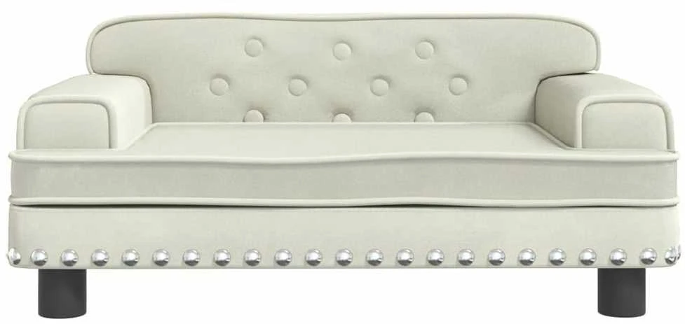 Vaikiška sofa, kreminės spalvos, 70x45x30cm, aksomas