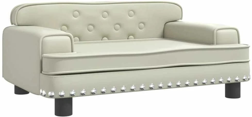 Vaikiška sofa, kreminės spalvos, 70x45x30cm, dirbtinė oda