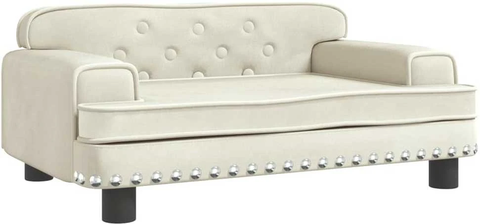 Vaikiška sofa, kreminės spalvos, 70x45x30cm, aksomas
