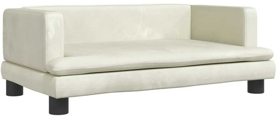 Vaikiška sofa, kreminės spalvos, 80x45x30cm, aksomas