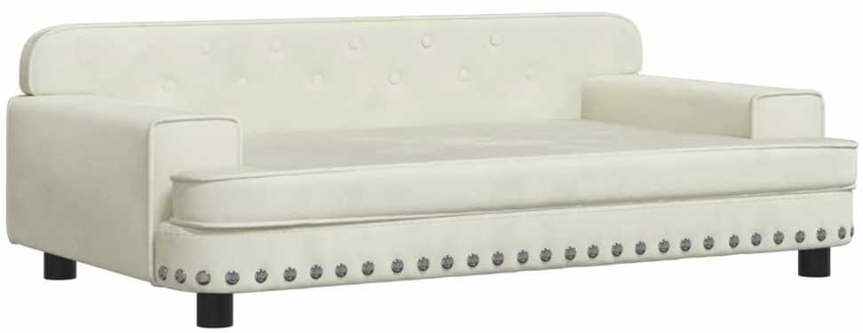 Vaikiška sofa, kreminės spalvos, 90x53x30cm, aksomas