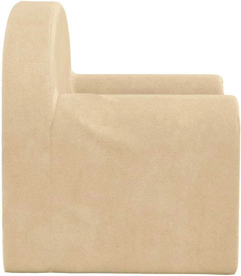 Vaikiška sofa-lova, kreminės spalvos, minkštas pliušas