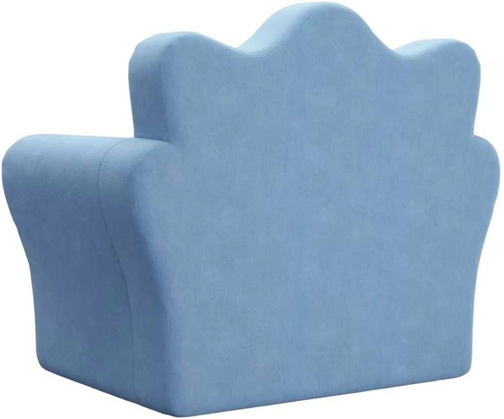 Vaikiška sofa-lova, mėlynos spalvos, minkštas pliušas