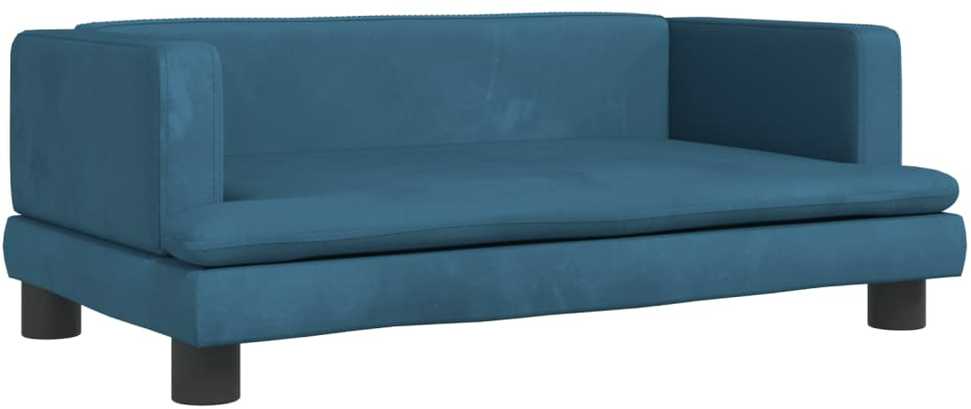 Vaikiška sofa, mėlynos spalvos, 80x45x30cm, aksomas