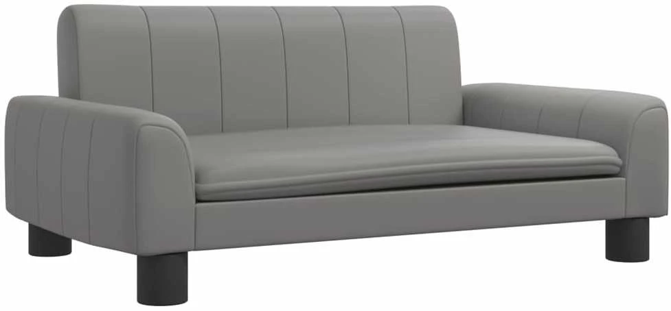 Vaikiška sofa, pilkos spalvos, 70x45x30cm, dirbtinė oda