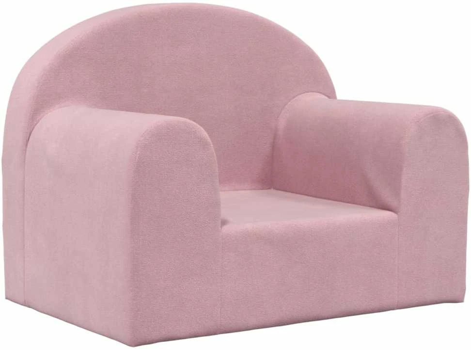 Vaikiška sofa, rožinės spalvos, minkštas pliušas