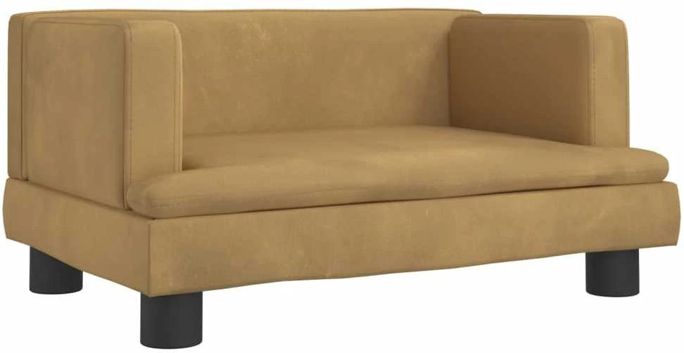 Vaikiška sofa, rudos spalvos, 60x40x30cm, aksomas