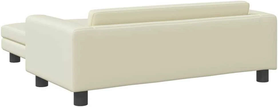 Vaikiška sofa su pakoja, kreminė, 100x50x30cm, dirbtinė oda