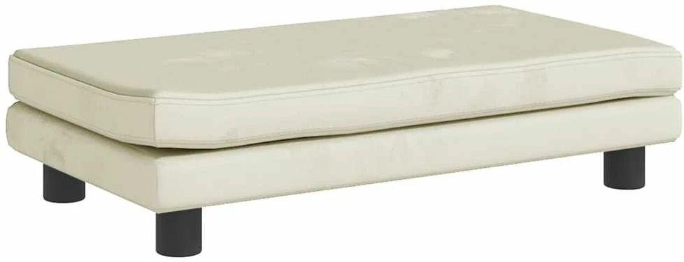 Vaikiška sofa su pakoja, kreminė, 100x50x30cm, aksomas
