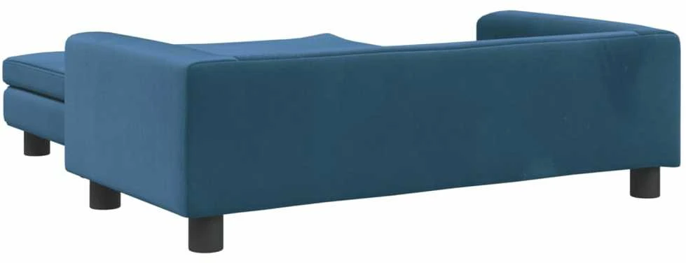 Vaikiška sofa su pakoja, mėlyna, 100x50x30cm, aksomas