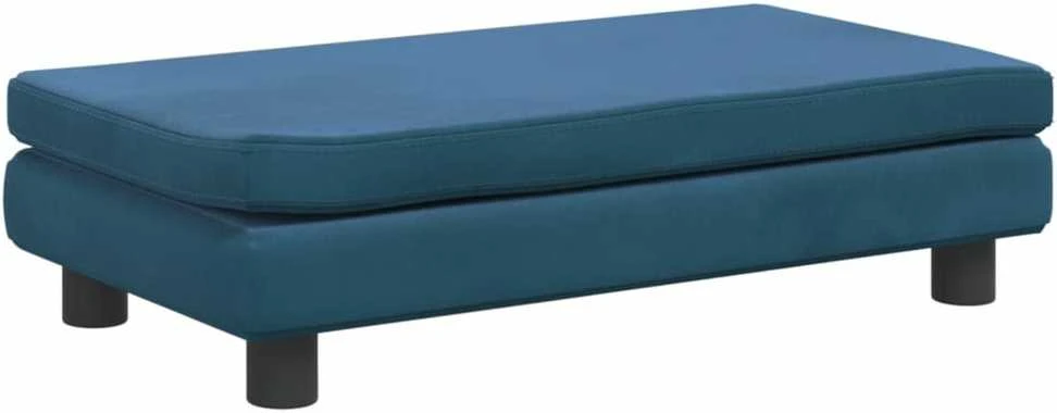 Vaikiška sofa su pakoja, mėlyna, 100x50x30cm, aksomas
