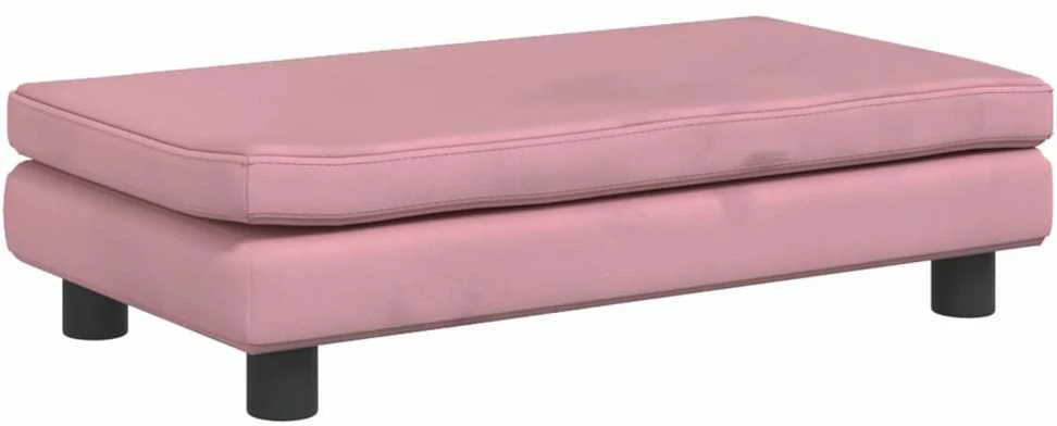Vaikiška sofa su pakoja, rožinė, 100x50x30cm, aksomas