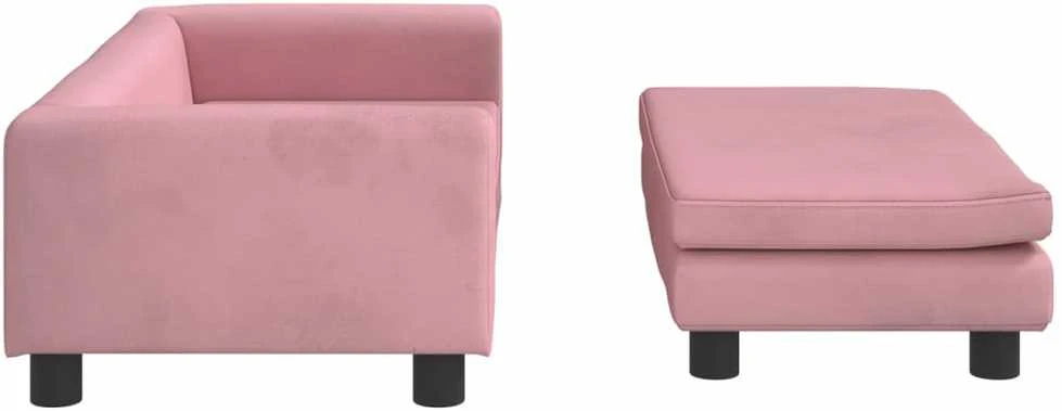 Vaikiška sofa su pakoja, rožinė, 100x50x30cm, aksomas
