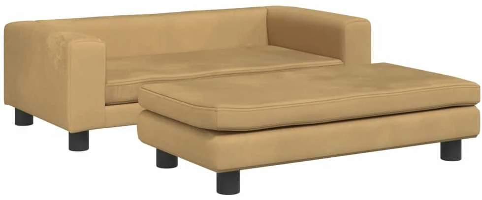Vaikiška sofa su pakoja, ruda, 100x50x30cm, aksomas
