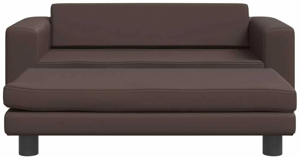 Vaikiška sofa su pakoja, ruda, 100x50x30cm, dirbtinė oda