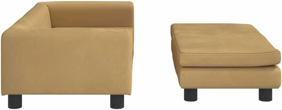 Vaikiška sofa su pakoja, ruda, 100x50x30cm, aksomas