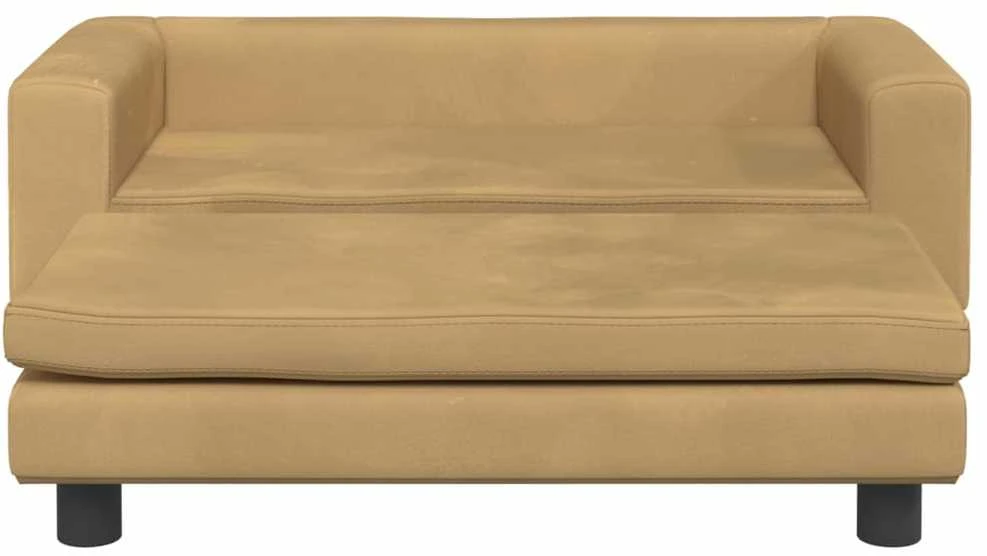 Vaikiška sofa su pakoja, ruda, 100x50x30cm, aksomas