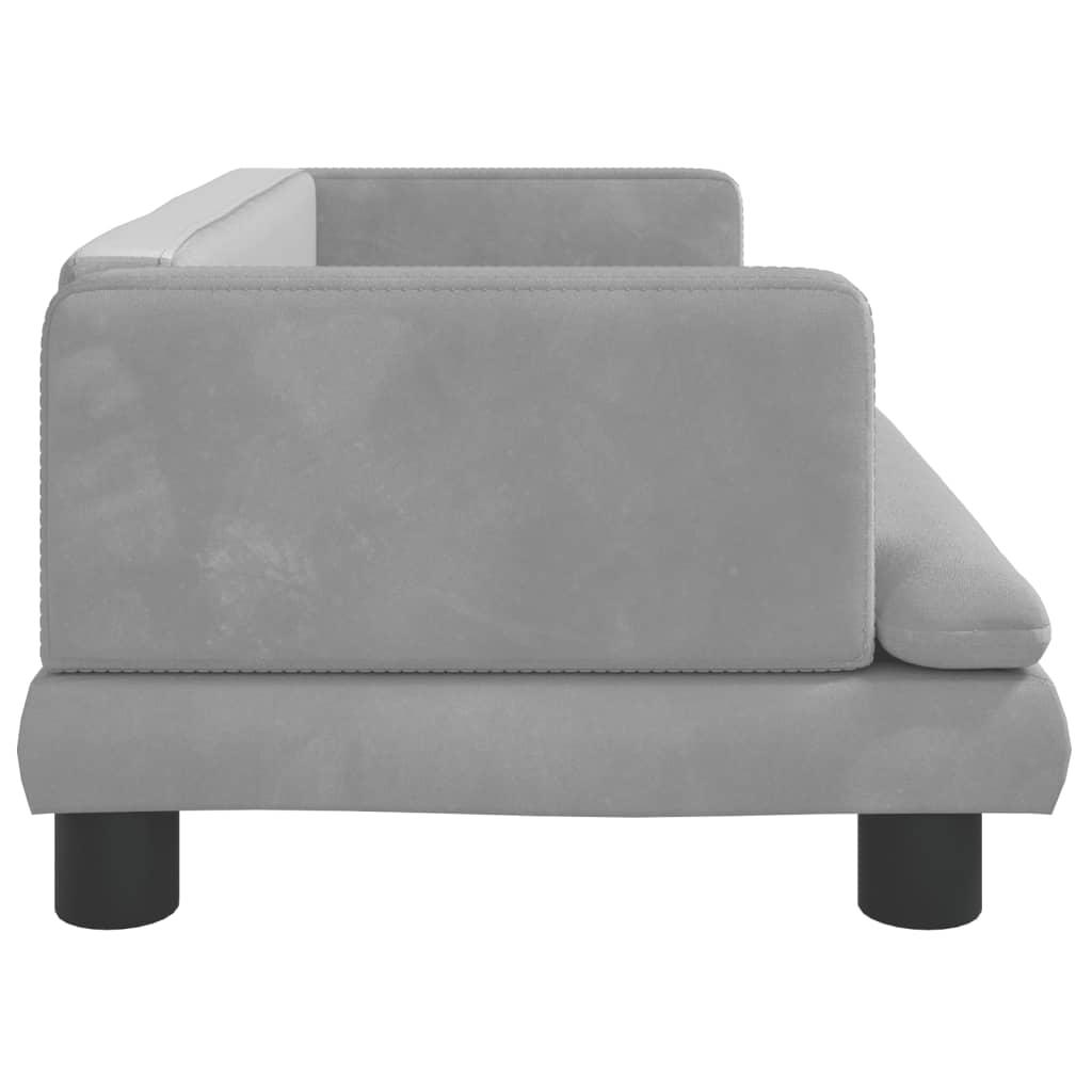 Vaikiška sofa, šviesiai pilkos spalvos, 80x45x30cm, aksomas