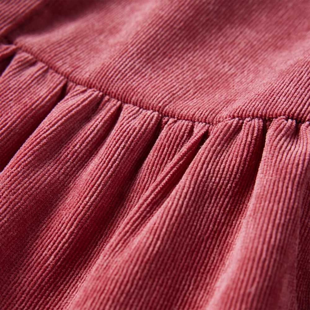 Vaikiška suknelė ilgomis rankovėmis, sendinta rožinė, velvetas,