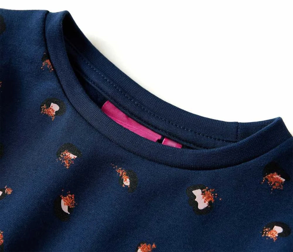 Vaikiška suknelė ilgomis rankovėmis, tamsiai mėlyna, 116 dydžio