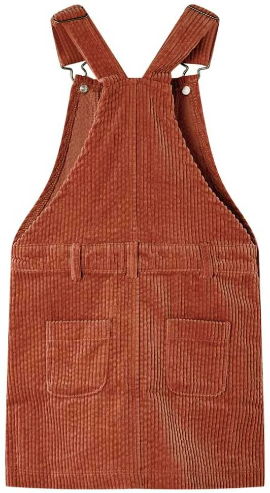 Vaikiškas kombinezonas-suknelė, smėlio spalvos, velvetas, 116 dydžio