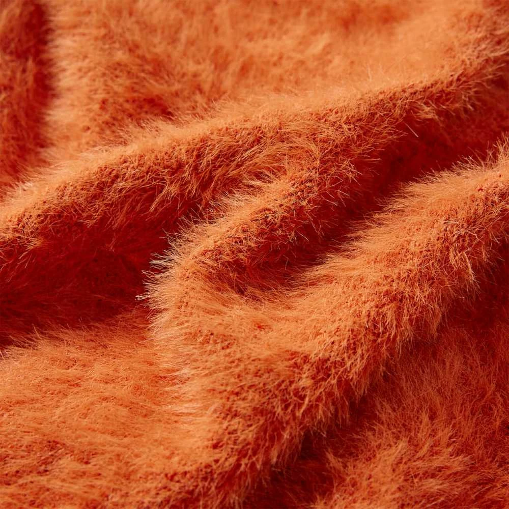 Vaikiškas megztinis, degintos oranžinės spalvos, megztas, 92 dydžio