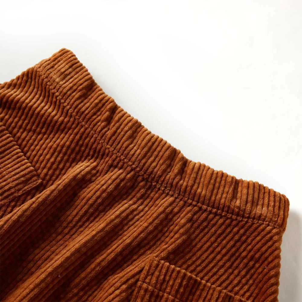 Vaikiškas sijonas su kišenėmis, smėlio spalvos, velvetas, 92 dydžio