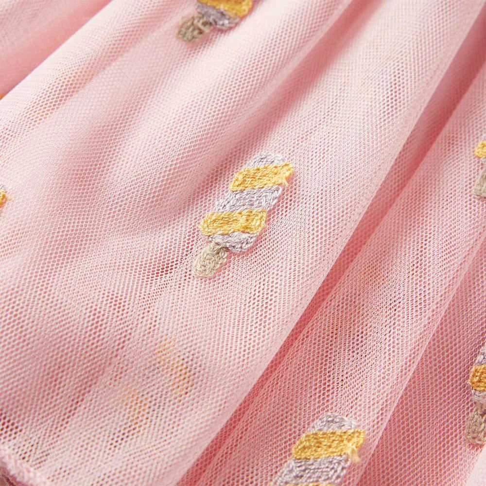 Vaikiškas sijonas su tiuliu, šviesiai rožinės spalvos, 140 dydžio