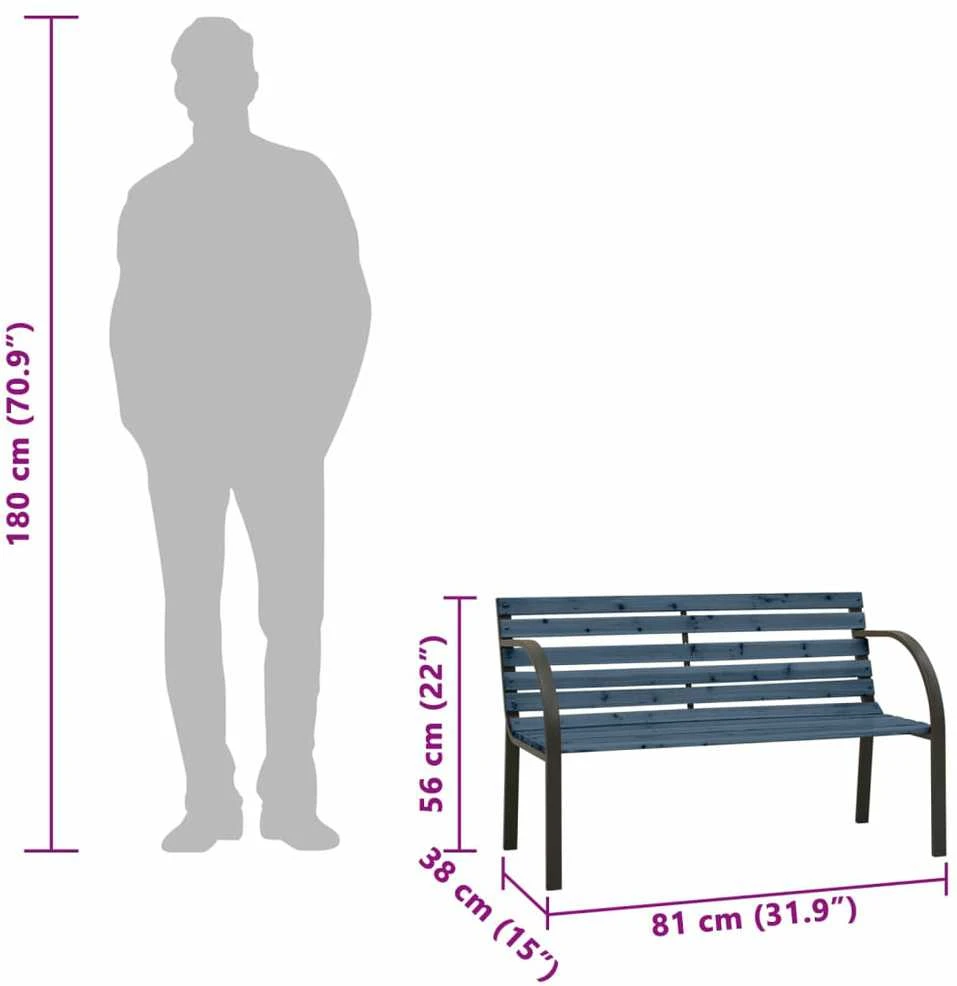 Vaikiškas sodo suoliukas, pilkas, 81cm, kiniškos eglės mediena