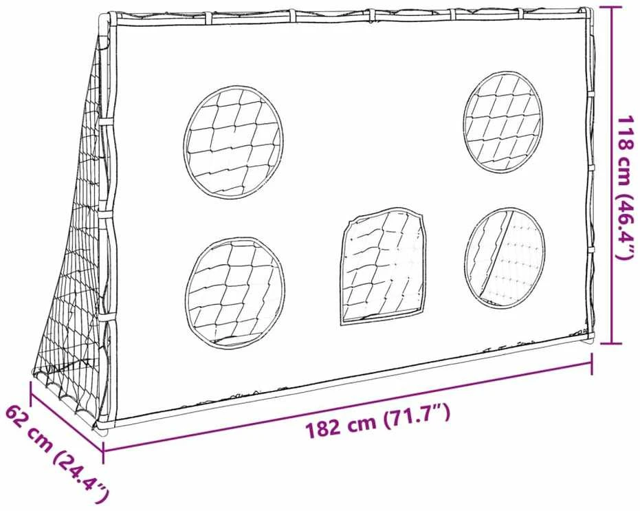 Vaikiški futbolo vartai su taikiniu ir kamuoliu, 182x62x118cm
