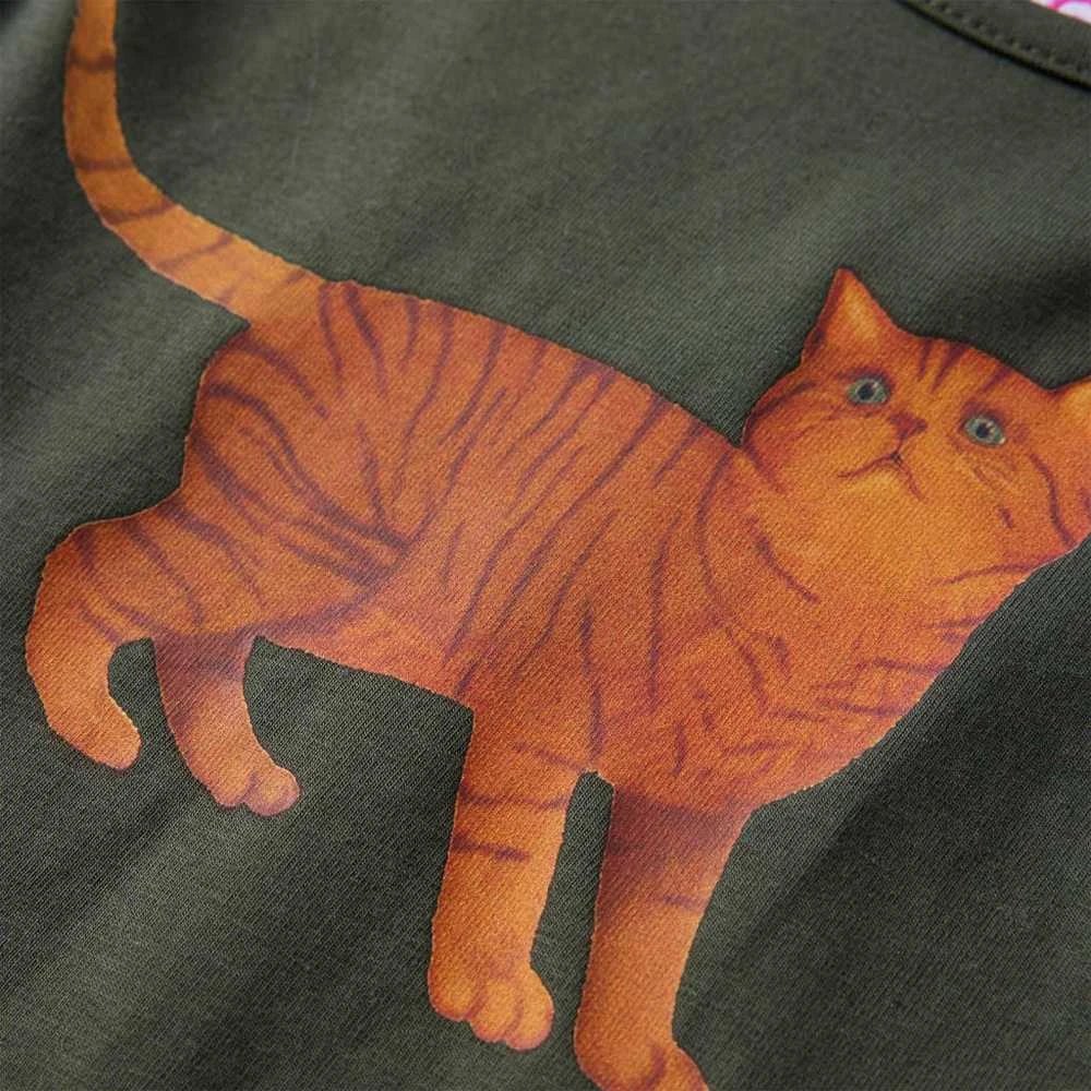 Vaikiški marškinėliai ilgomis rankovėmis, chaki spalvos, 104 dydžio