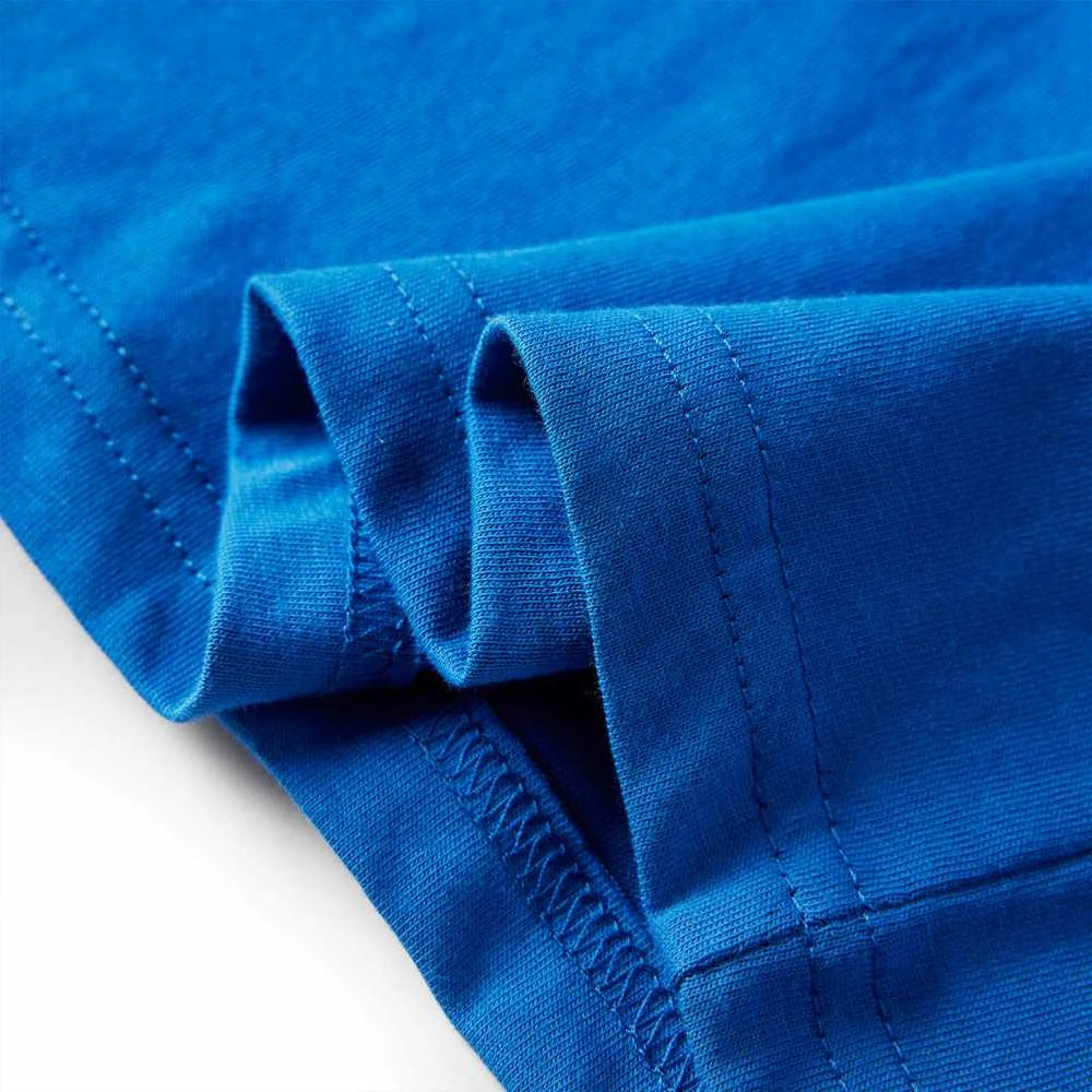 Vaikiški marškinėliai ilgomis rankovėmis, kobalto mėlyni, 128 dydžio