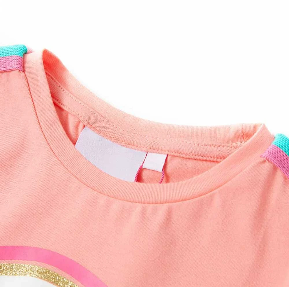 Vaikiški marškinėliai, šviesiai koralinės spalvos, 116 dydžio