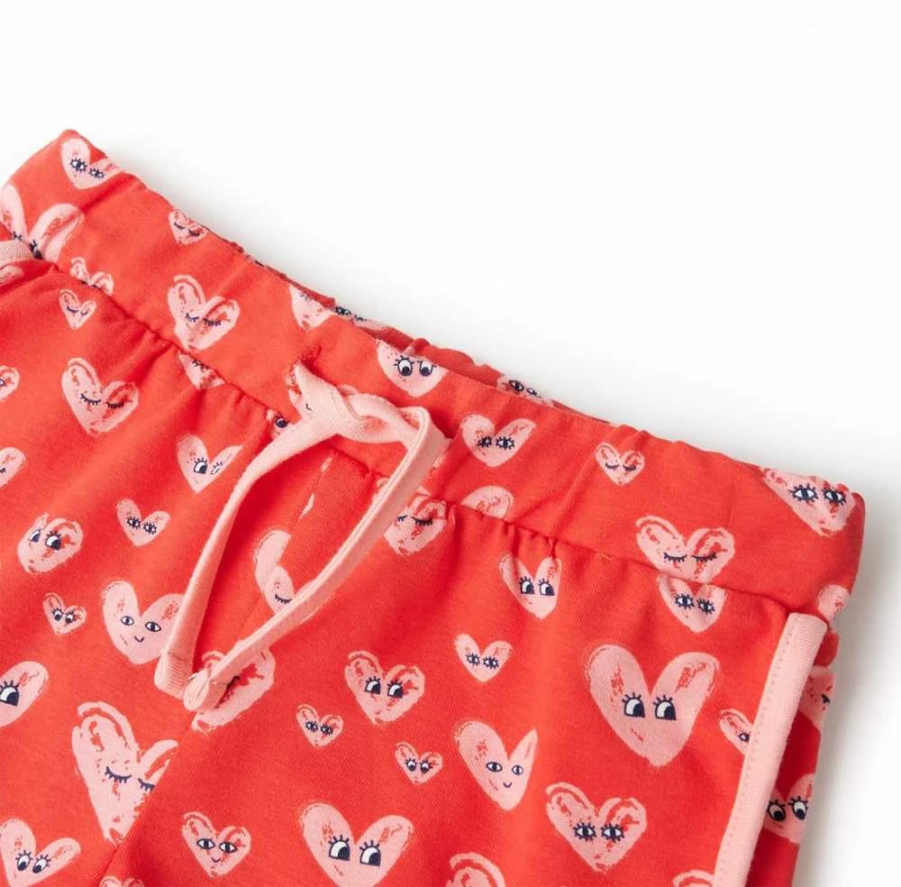 Vaikiški šortai su sutraukiama juostele, raudonos spalvos, 128 dydžio