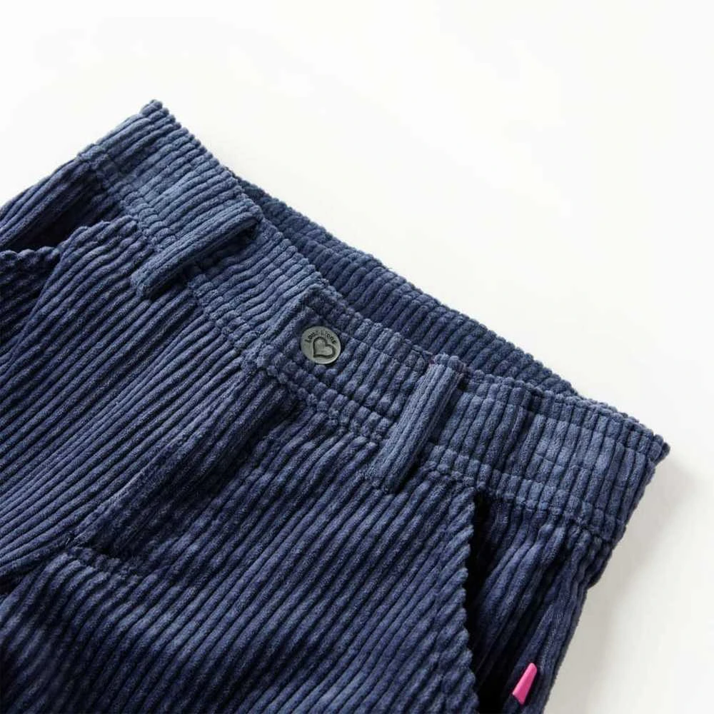 Vaikiškos kelnės, tamsiai mėlynos spalvos, velvetas, 116 dydžio