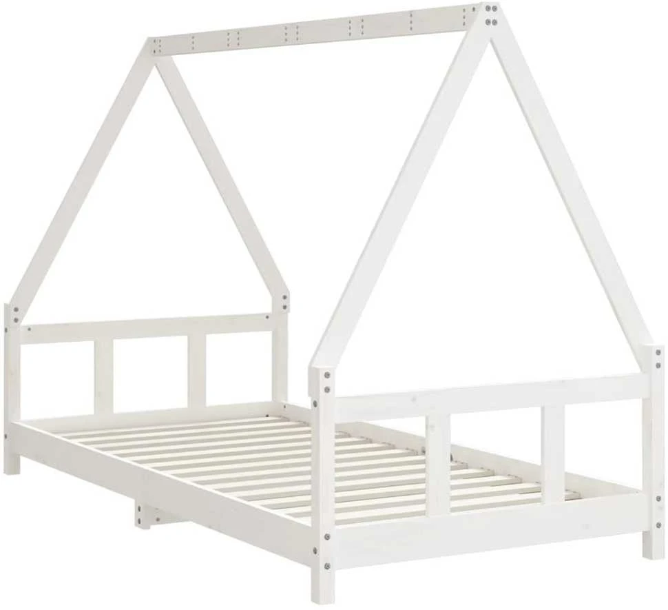 Vaikiškos lovos rėmas, baltas, 90x190cm, pušies masyvas